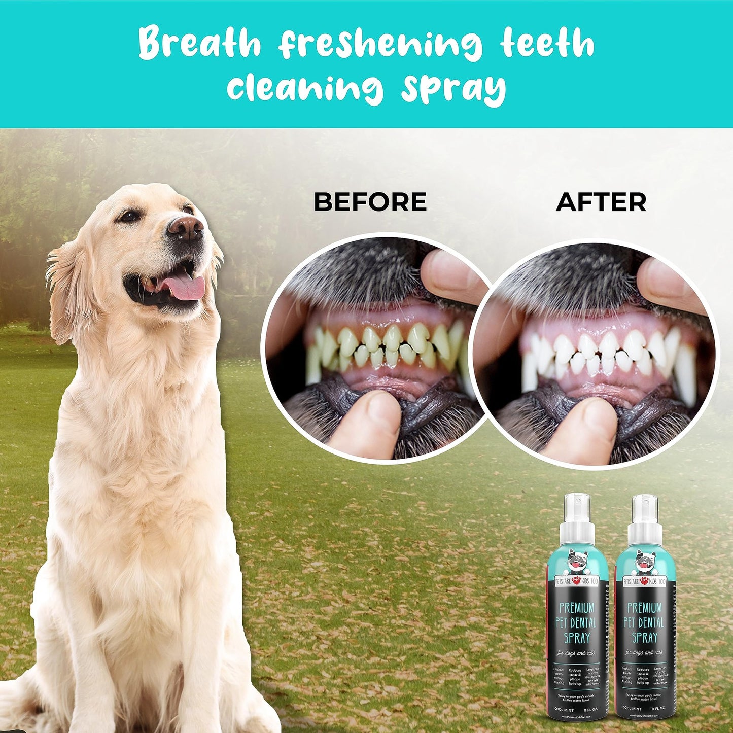 Pets Are Kids Dog Dental Spray - 8Oz Premium Dog Breath Spray & Dental