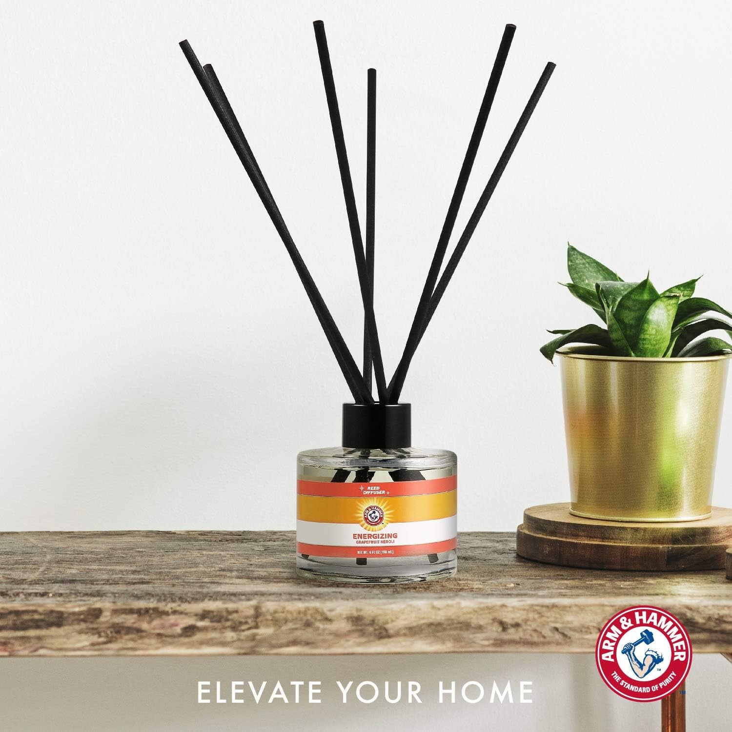 for Pets Energizing Reed Diffuser - 4 FL Oz Grapefruit Neroli for Effective Pet Odor Elimination